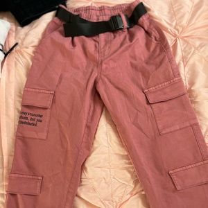 Pink cargo pants